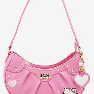 Her Universe Hello Kitty Pink Heart Shoulder Bag with charm